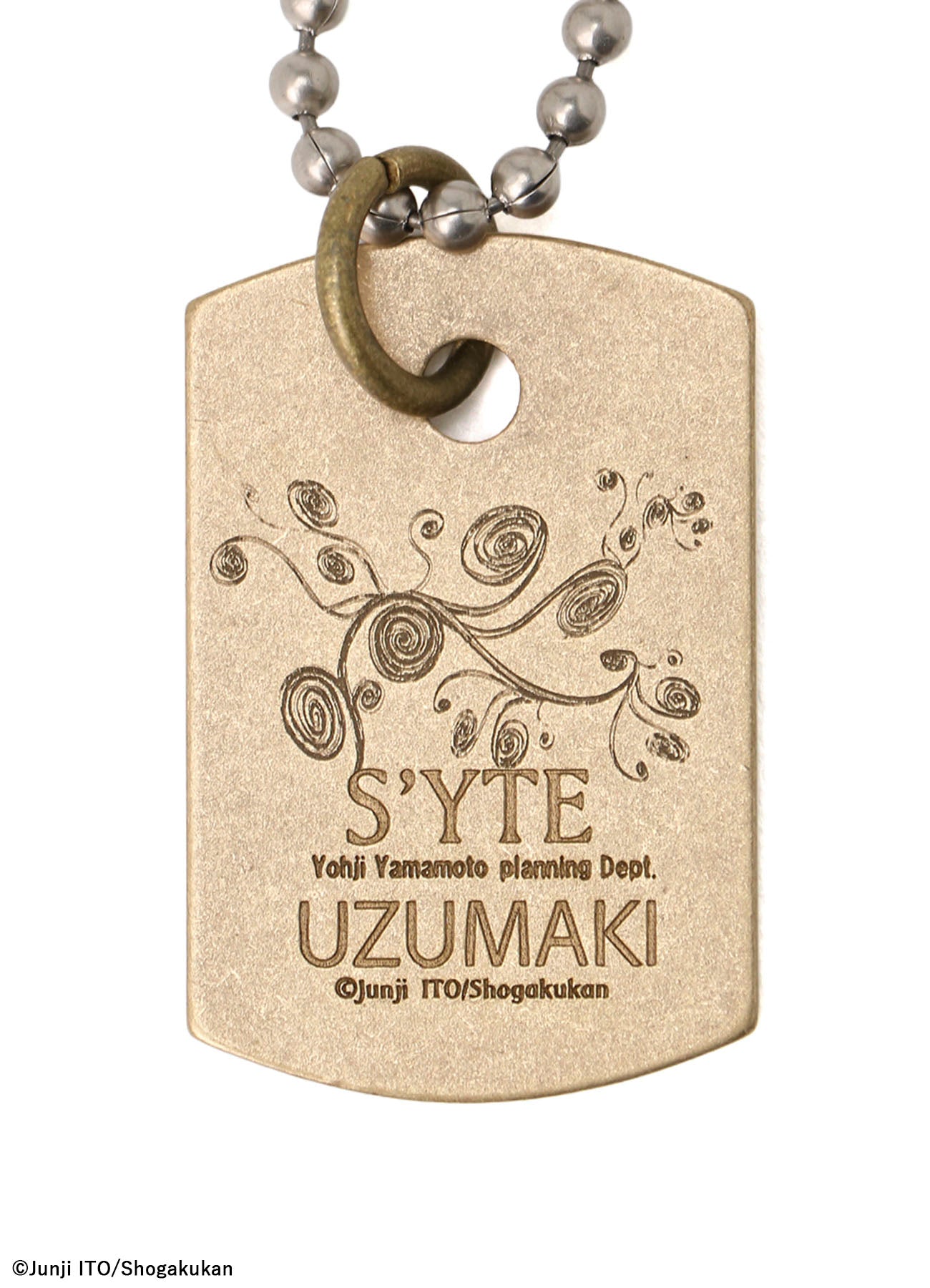 S'YTE × 伊藤潤二 うずまき 桐絵 DOG TAG NECKLACE S'YTE × JUNJI ITO -UZUMAKI- KIRIE WEARING YOHJI YAMAMOTO DOG TAG