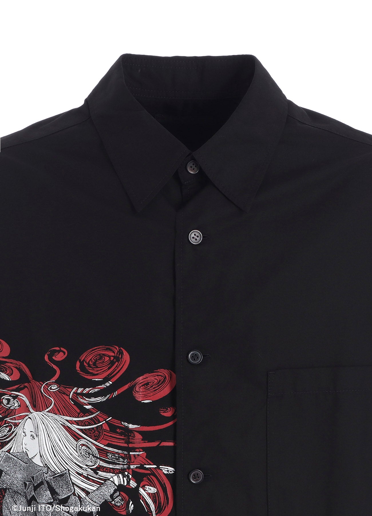 S'YTE × JUNJI ITO -UZUMAKI- KIRIE WEARING YOHJI YAMAMOTO PRINTED SHIRT