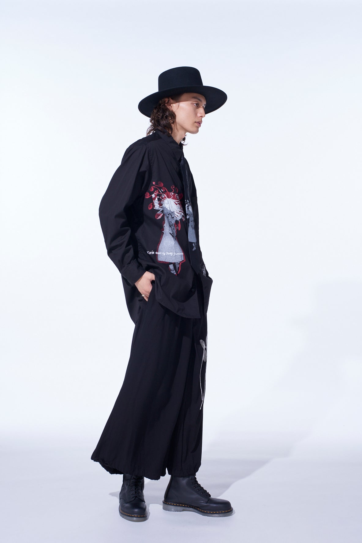 S'YTE × JUNJI ITO -UZUMAKI- KIRIE WEARING YOHJI YAMAMOTO PRINTED SHIRT