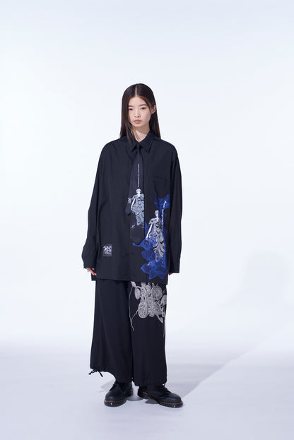 S'YTE × JUNJI ITO -UZUMAKI- AZAMI WEARING YOHJI YAMAMOTO PRINTED SHIRT