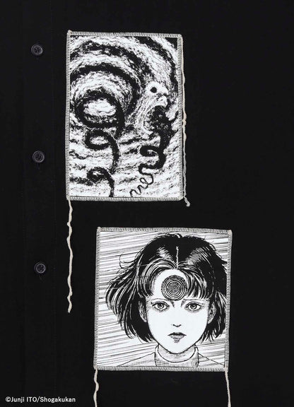 S'YTE × JUNJI ITO -UZUMAKI- PRINTED PATCH OMNIBUS LONG SHIRT