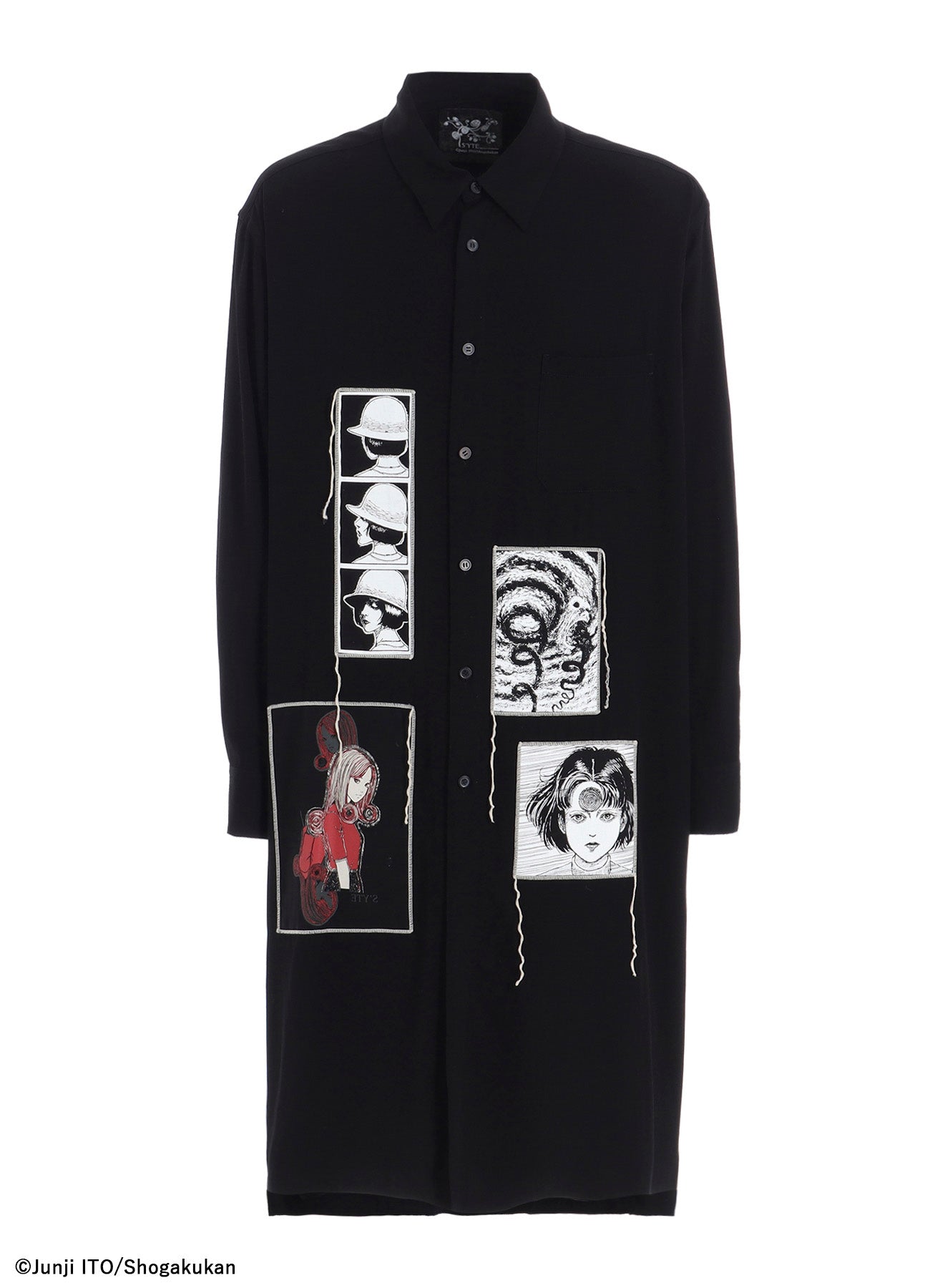 S'YTE × JUNJI ITO -UZUMAKI- PRINTED PATCH OMNIBUS LONG SHIRT