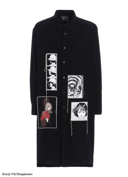 S'YTE × JUNJI ITO -UZUMAKI- PRINTED PATCH OMNIBUS LONG SHIRT