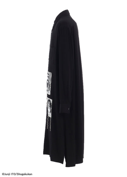 S'YTE × JUNJI ITO -UZUMAKI- PRINTED PATCH OMNIBUS LONG SHIRT