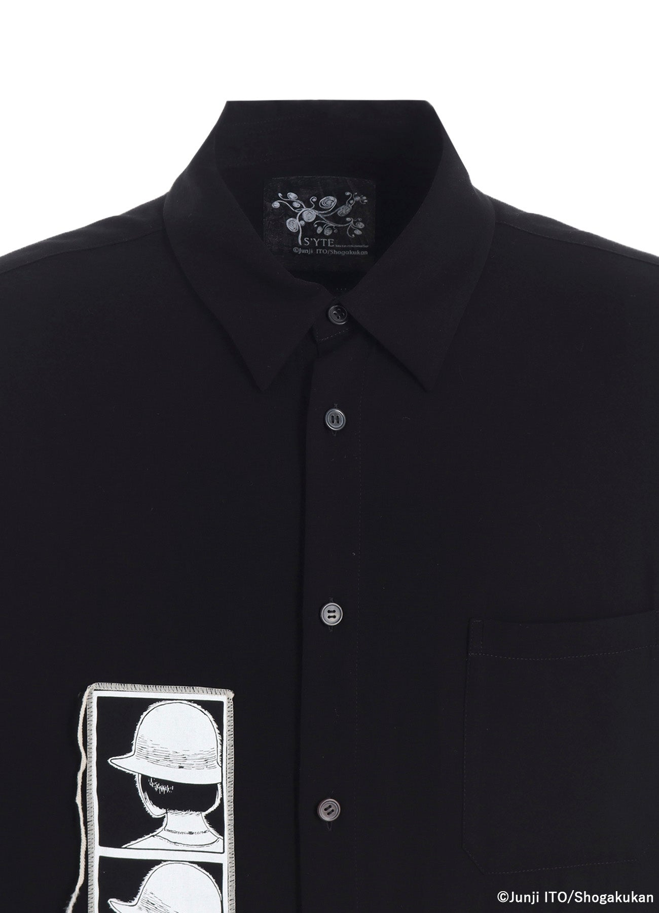 S'YTE × JUNJI ITO -UZUMAKI- PRINTED PATCH OMNIBUS LONG SHIRT