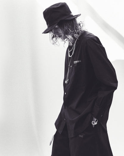 -S’YTE × GDC Collaborate Collection-COTTON BROAD LOGO-PRINTED REGULAR COLLAR SHIRT