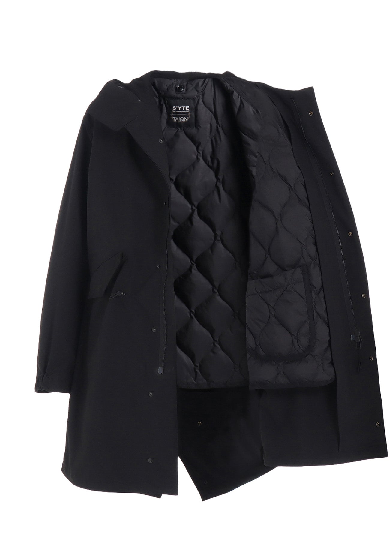 【S'YTE X TAION】HOODED COAT WITH QUILTED DOWN LINER