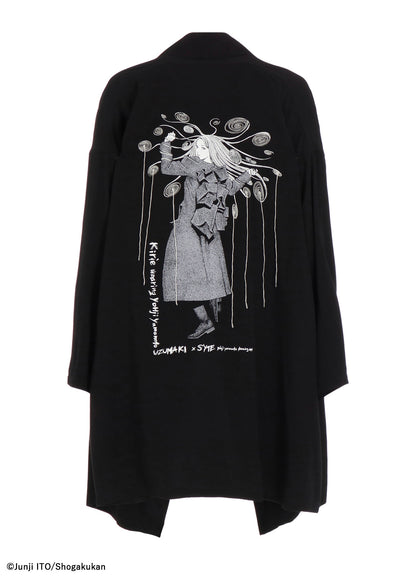 S'YTE × JUNJI ITO -UZUMAKI- KIRIE WEARING YOHJI YAMAMOTO DRAPE COAT