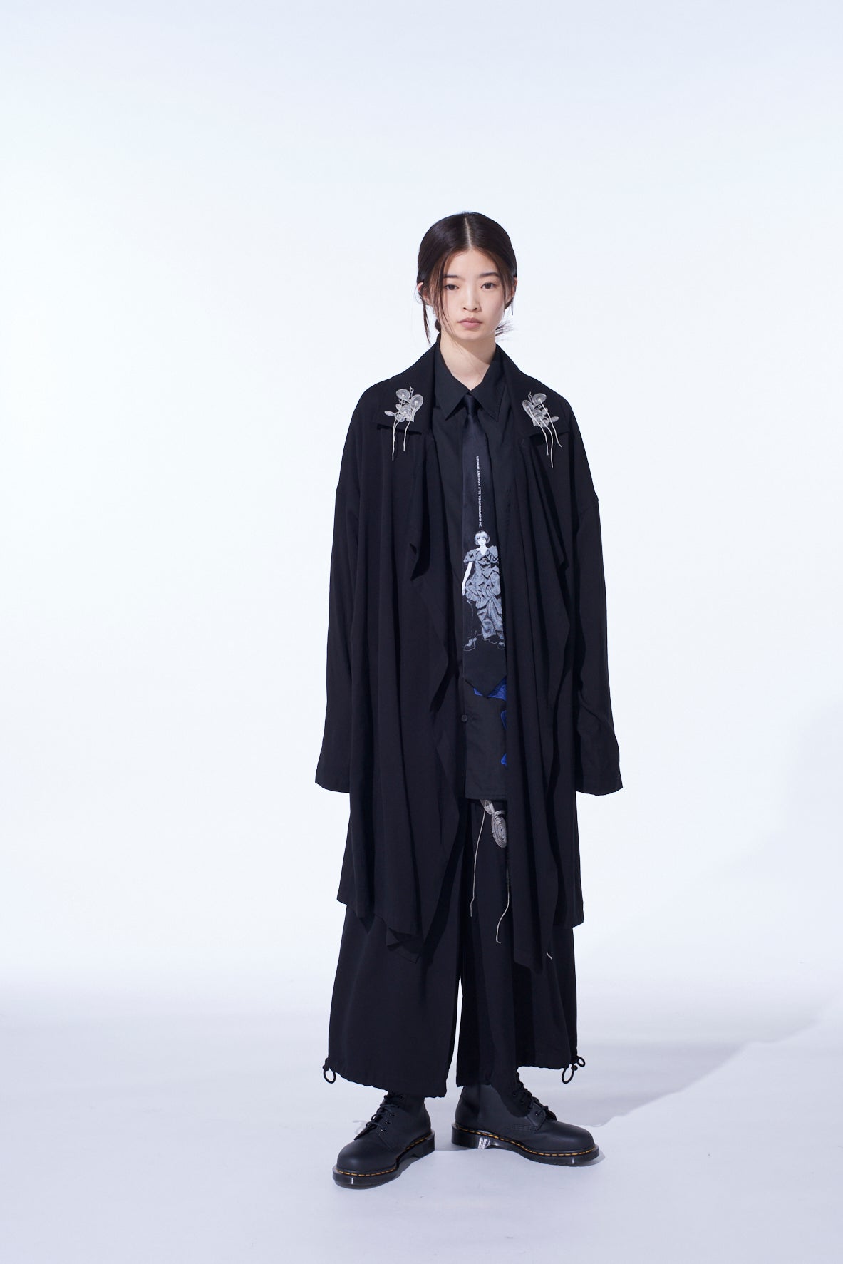 S'YTE × JUNJI ITO -UZUMAKI- KIRIE WEARING YOHJI YAMAMOTO DRAPE COAT