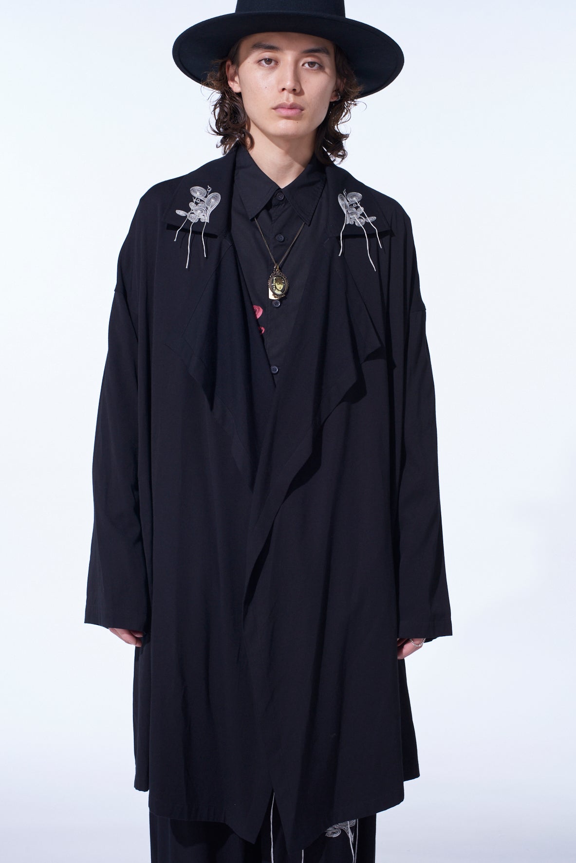 S'YTE × JUNJI ITO -UZUMAKI- KIRIE WEARING YOHJI YAMAMOTO DRAPE COAT
