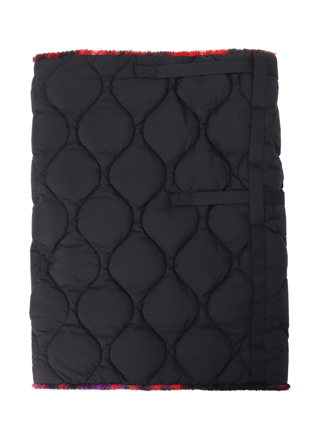 【S'YTE X TAION】REVERSIBLE QUILTED DOWN SCARF WITH RED PRINTED FLEECE LINING