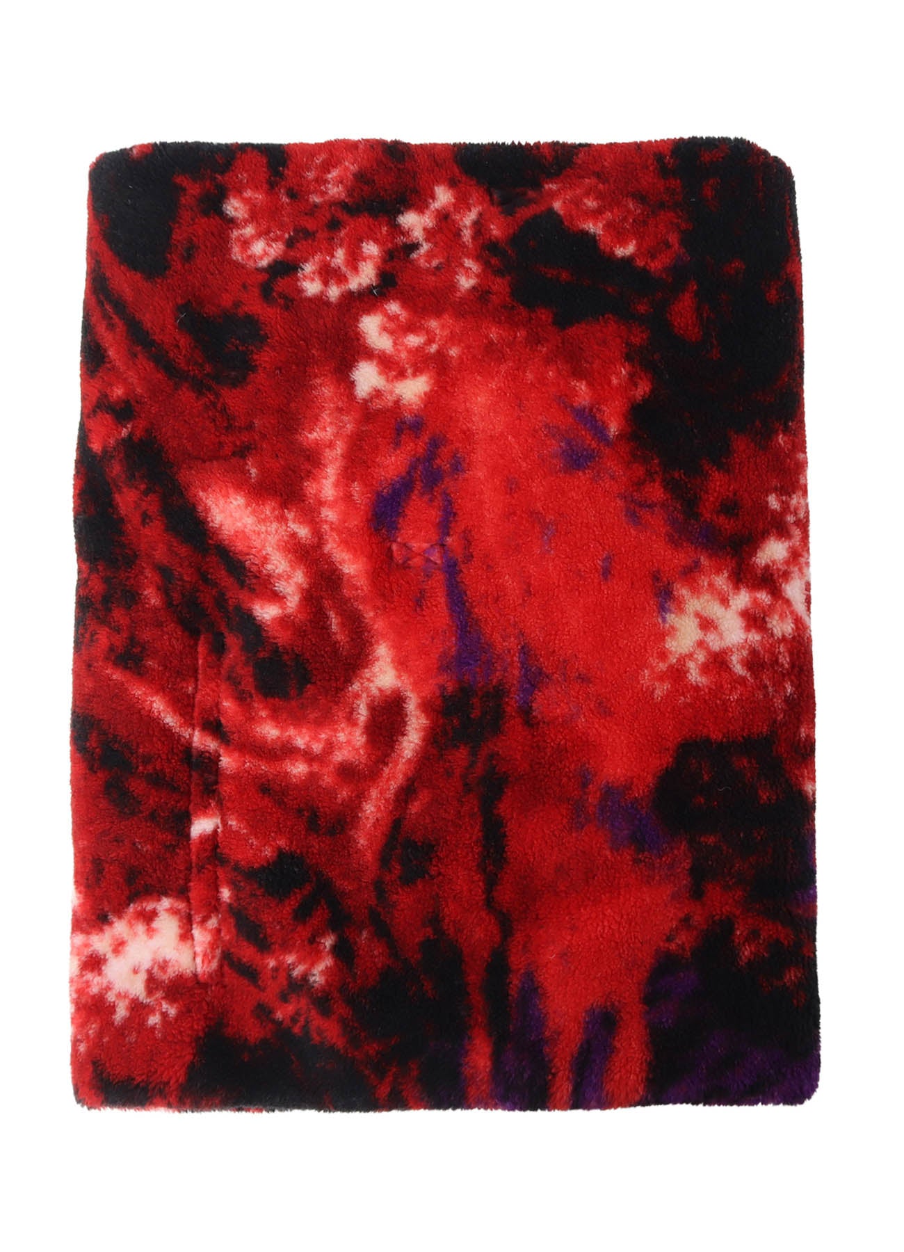 【S'YTE X TAION】REVERSIBLE QUILTED DOWN SCARF WITH RED PRINTED FLEECE LINING