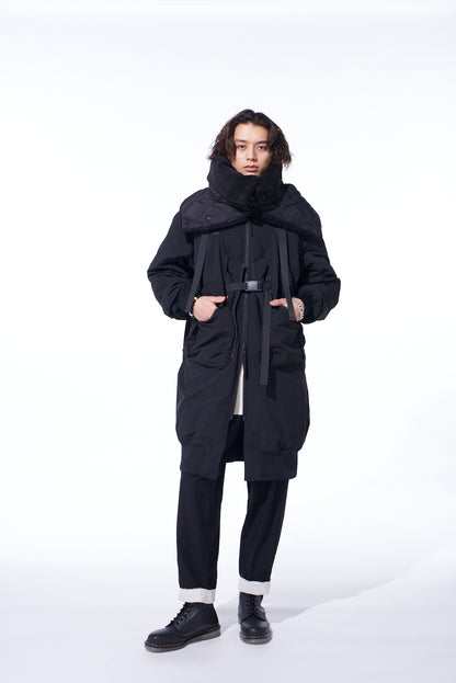 【S'YTE X TAION】REVERSIBLE QUILTED DOWN SCARF WITH BLACK FLEECE LINING