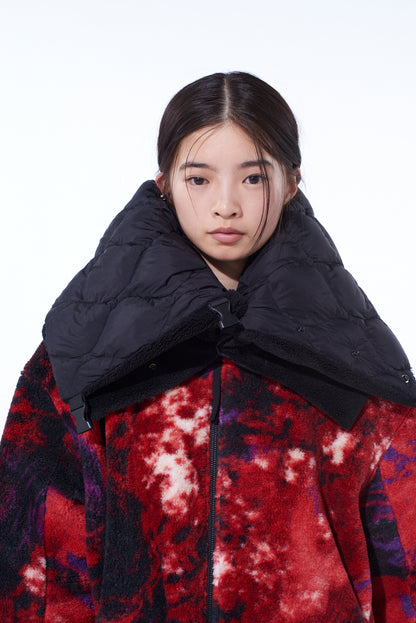 【S'YTE X TAION】REVERSIBLE QUILTED DOWN SCARF WITH BLACK FLEECE LINING