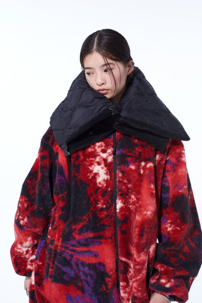 【S'YTE X TAION】REVERSIBLE QUILTED DOWN SCARF WITH BLACK FLEECE LINING