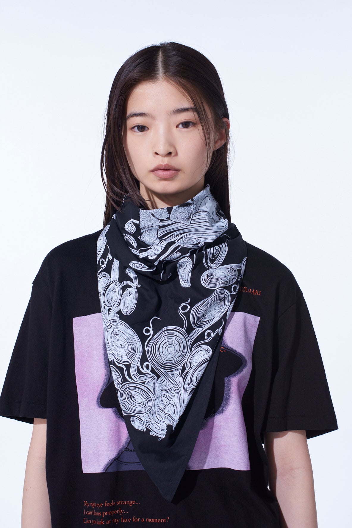 S'YTE × JUNJI ITO -UZUMAKI- KIRIE WEARING YOHJI YAMAMOTO SCARF