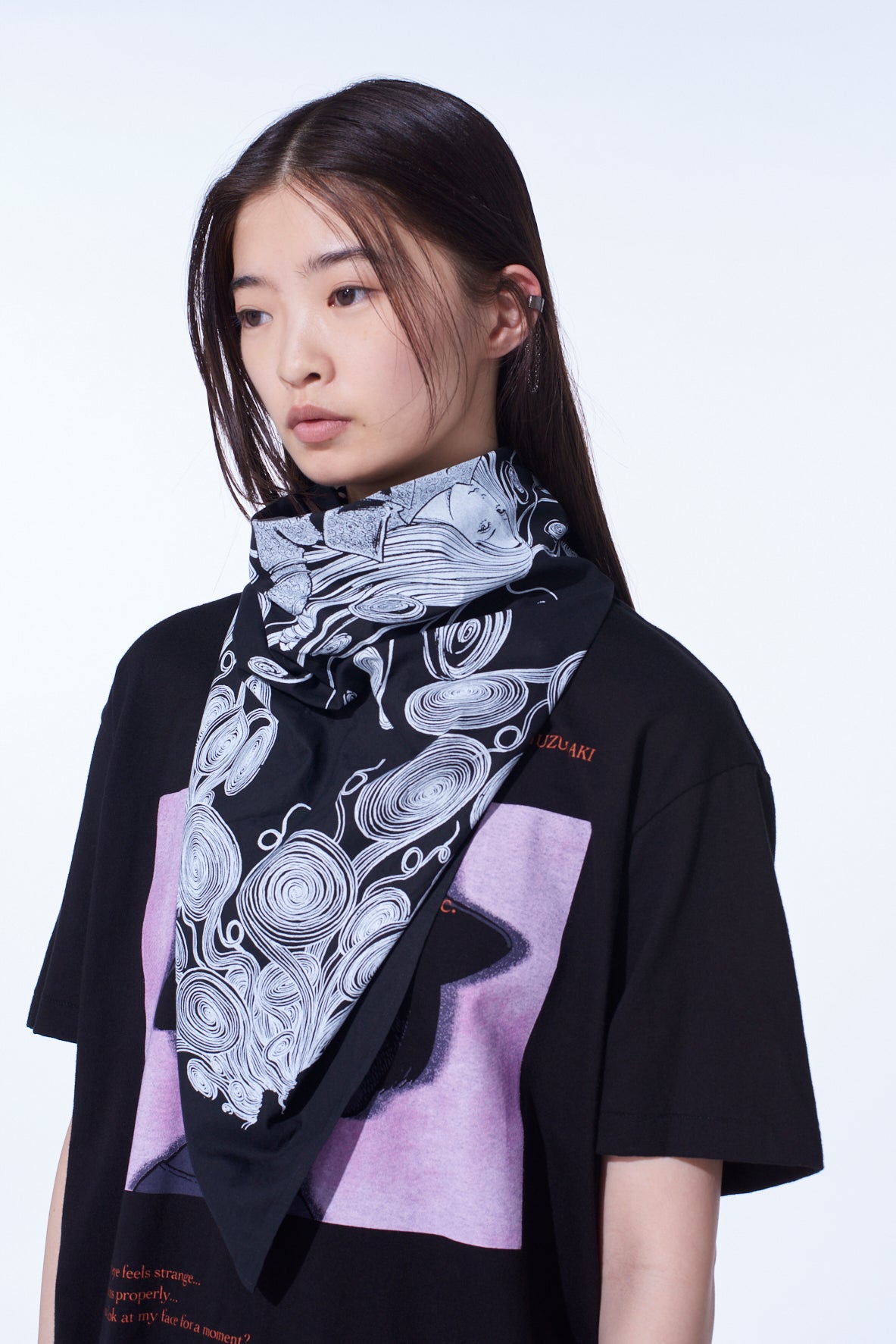 S'YTE × JUNJI ITO -UZUMAKI- KIRIE WEARING YOHJI YAMAMOTO SCARF