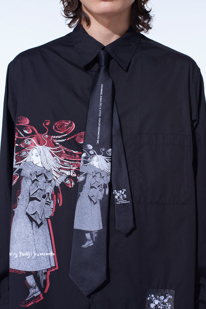 S'YTE × JUNJI ITO -UZUMAKI- KIRIE WEARING YOHJI YAMAMOTO SILK TIE