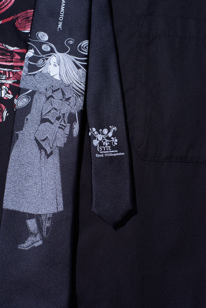 S'YTE × JUNJI ITO -UZUMAKI- KIRIE WEARING YOHJI YAMAMOTO SILK TIE