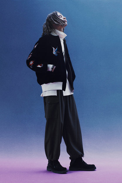 【S'YTE X TAION】EMBROIDERY QUILTED DOWN REVERSIBLE BOMBER JACKET