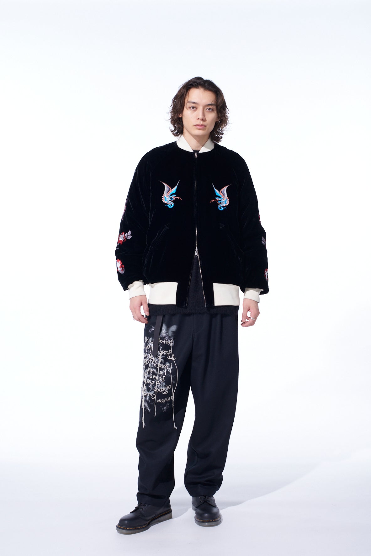 ジャケット・アウター S'YTE X TAION REVERSIBLE BOMBER JACKET S'YTE X TAION】EMBROIDERY QUILTED DOWN REVERSIBLE BOMBER JACKET