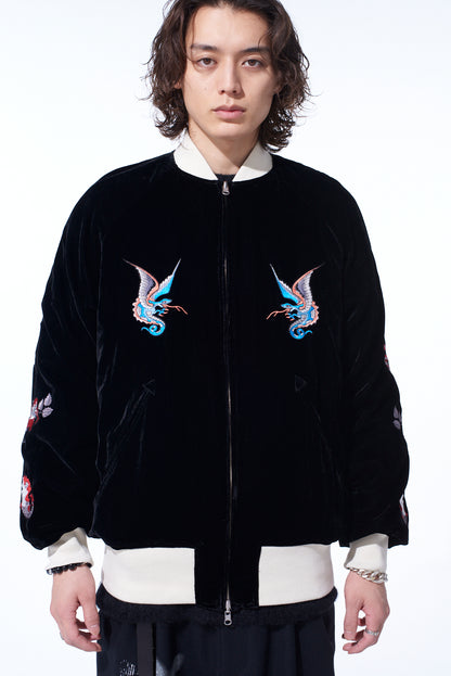 【S'YTE X TAION】EMBROIDERY QUILTED DOWN REVERSIBLE BOMBER JACKET
