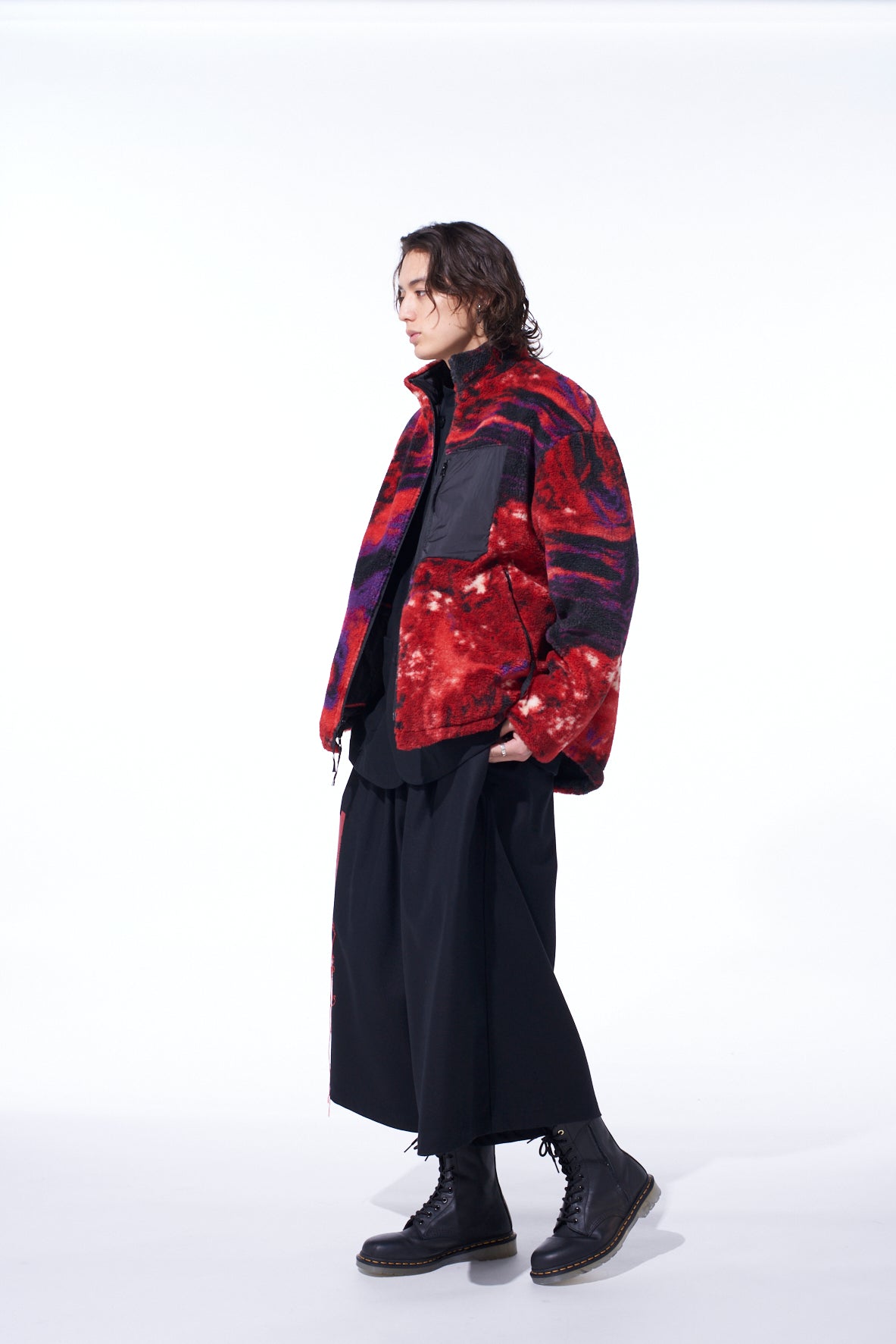 【S'YTE X TAION】REVERSIBLE QUILTED RED PRINTED FLEECE JACKET