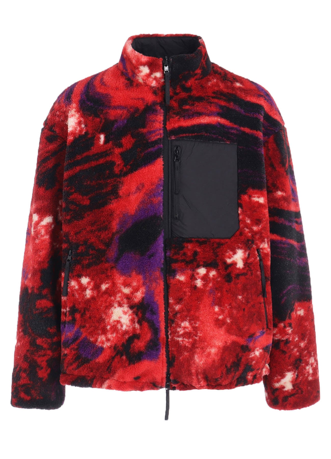 S'YTE X TAION】REVERSIBLE QUILTED RED PRINTED FLEECE JACKET – THE