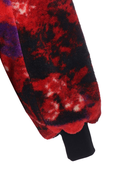 【S'YTE X TAION】REVERSIBLE LONG BOMBER JACKET WITH RED PRINTED FLEECE LINING