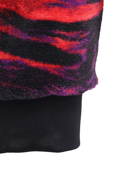 【S'YTE X TAION】REVERSIBLE LONG BOMBER JACKET WITH RED PRINTED FLEECE LINING