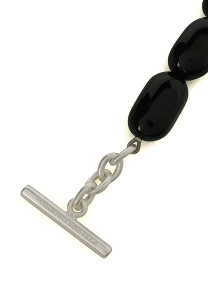 BLACK ONYX + BRASS SCREW-CHAIN BRACELET