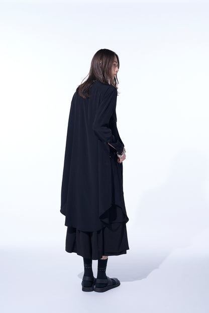 CREPE DE CHINE SHIRT DRESS WITH DOUBLE-TAILORED RIGHT FRONT