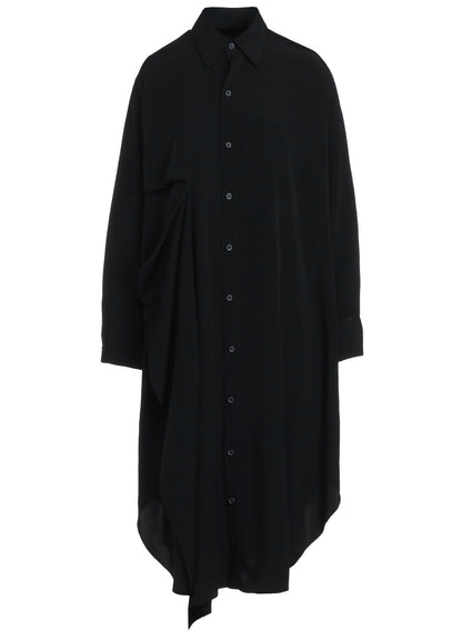 CREPE DE CHINE SHIRT DRESS WITH DOUBLE-TAILORED RIGHT FRONT