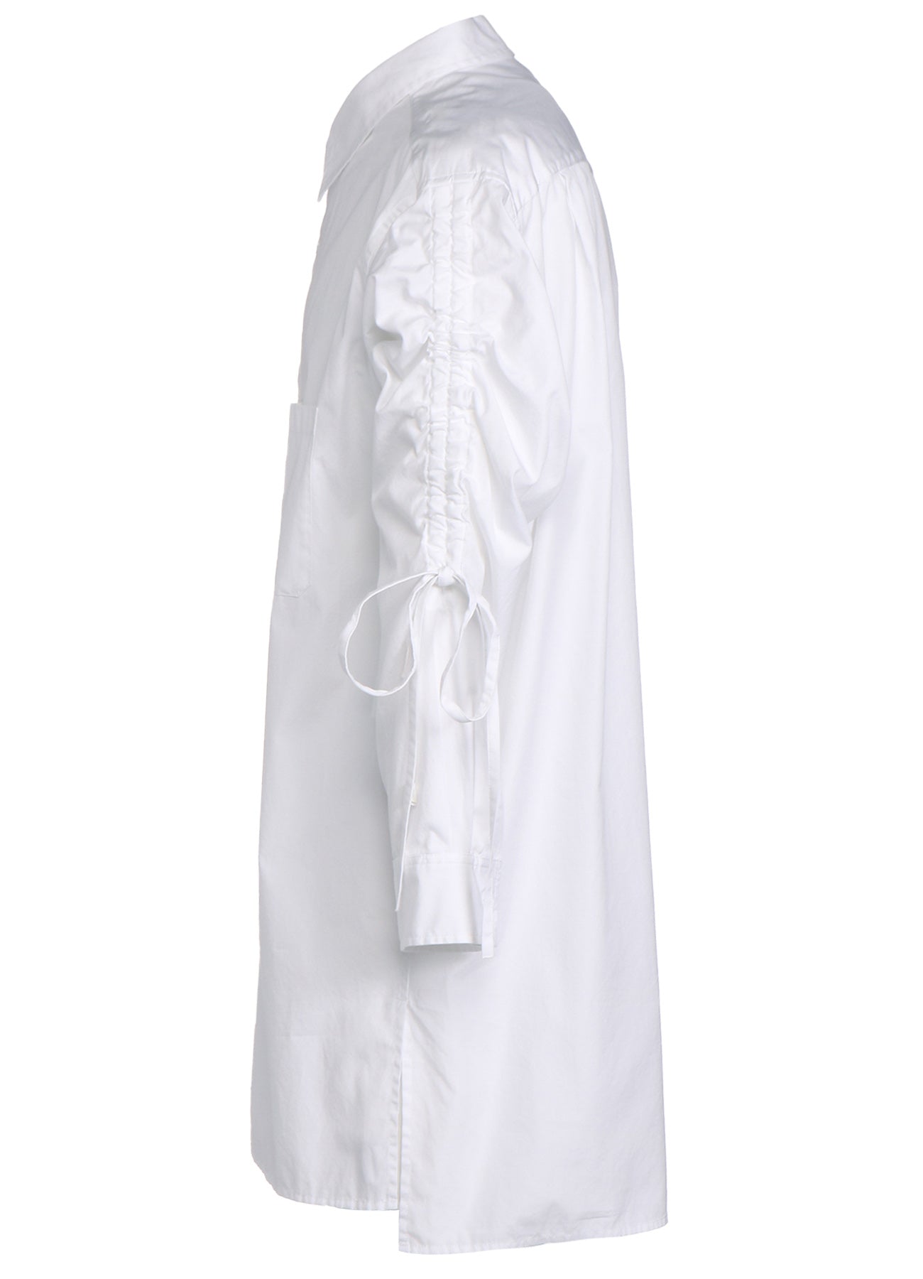 COTTON BROAD CLOTH OVERSIZED SHIRT WITH GATHERED STRINGS