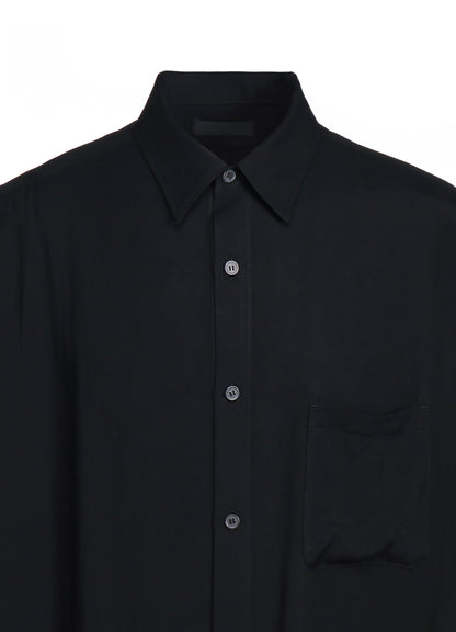 RAYON WASHER TWILL OVERSIZED SHIRT WITH GATHERED STRINGS