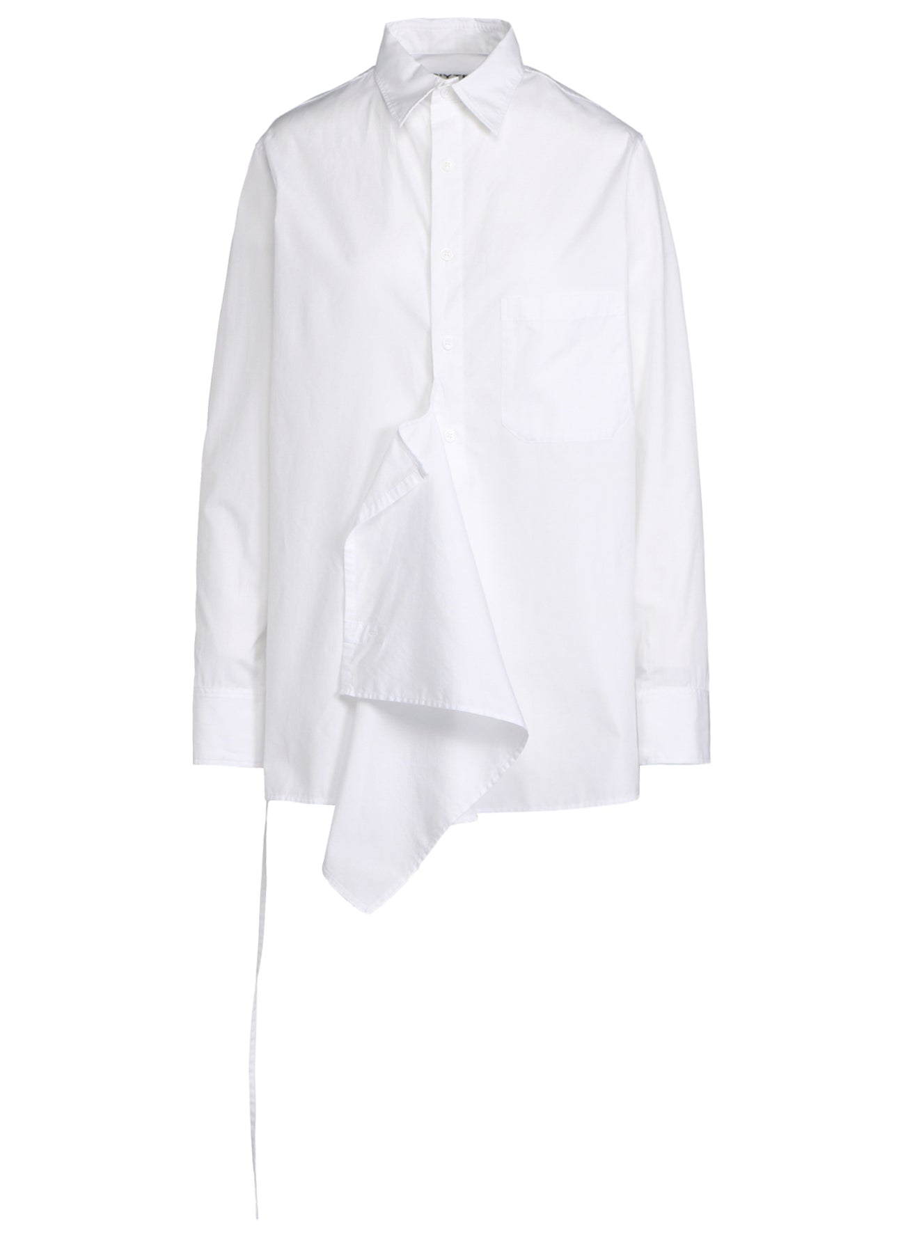 COTTON BROAD CLOTH DRAPED SHIRT