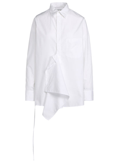 COTTON BROAD CLOTH DRAPED SHIRT