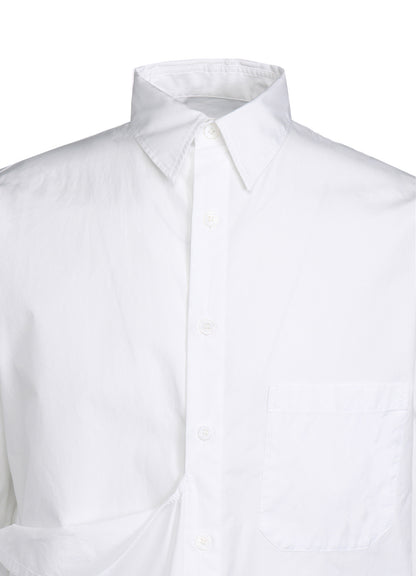 COTTON BROAD CLOTH DRAPED SHIRT