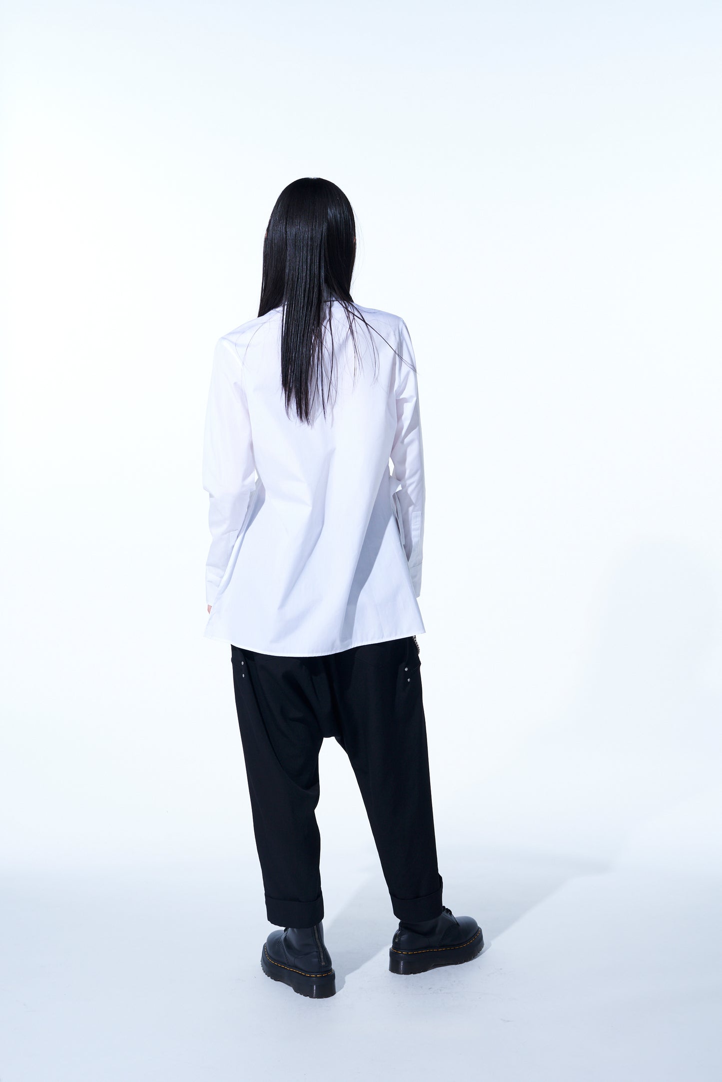 COTTON BROAD CLOTH DRAPED SHIRT