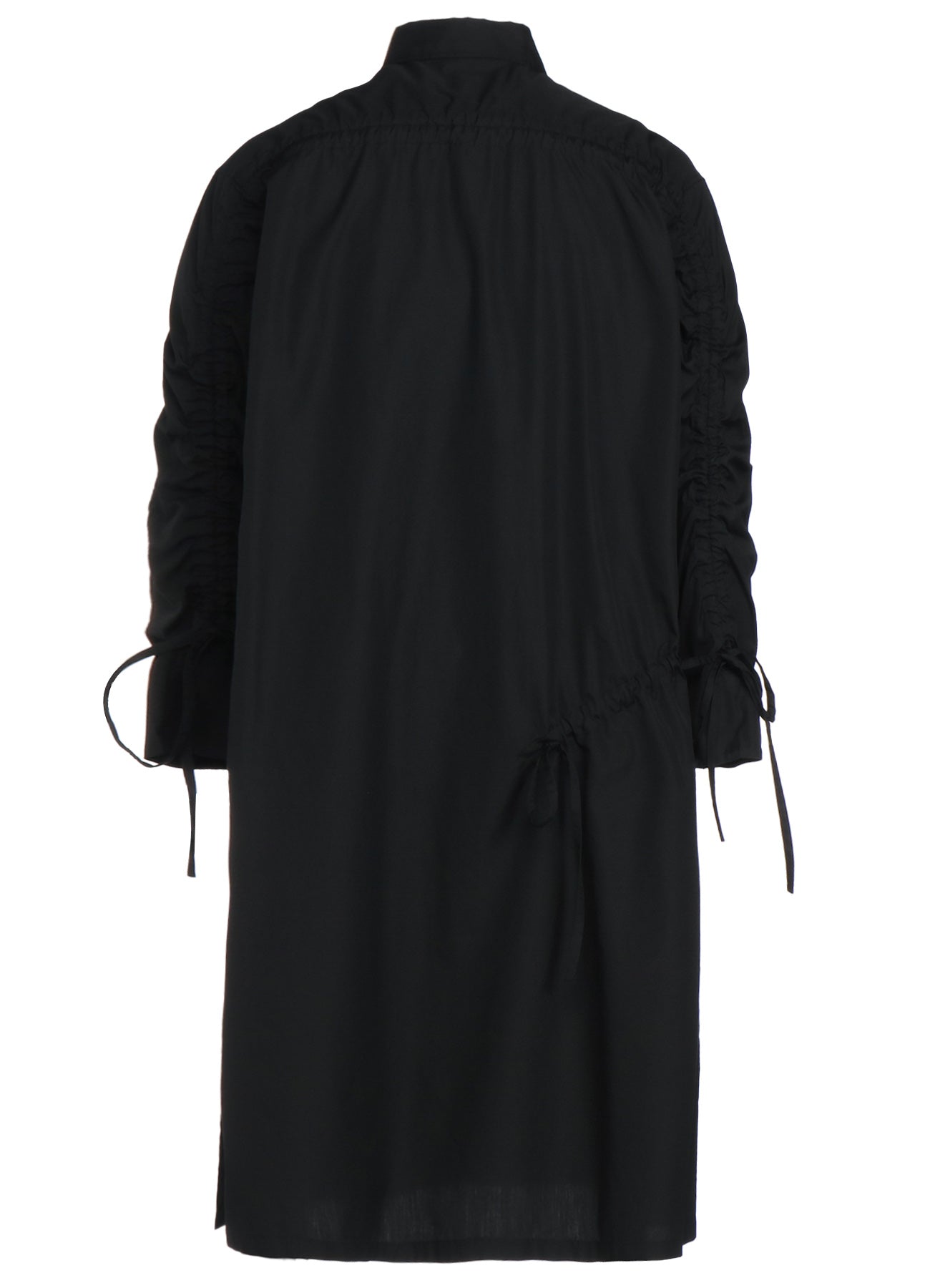 COTTON BROAD CLOTH OVERSIZED LONG SHIRT WITH GATHERED STRINGS