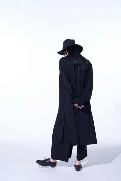 CREPE DE CHINE REGULAR COLLAR LOOSE FIT LONG SHIRT