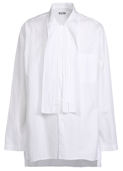 COTTON BROAD CLOTH BOW COLLAR SHIRT