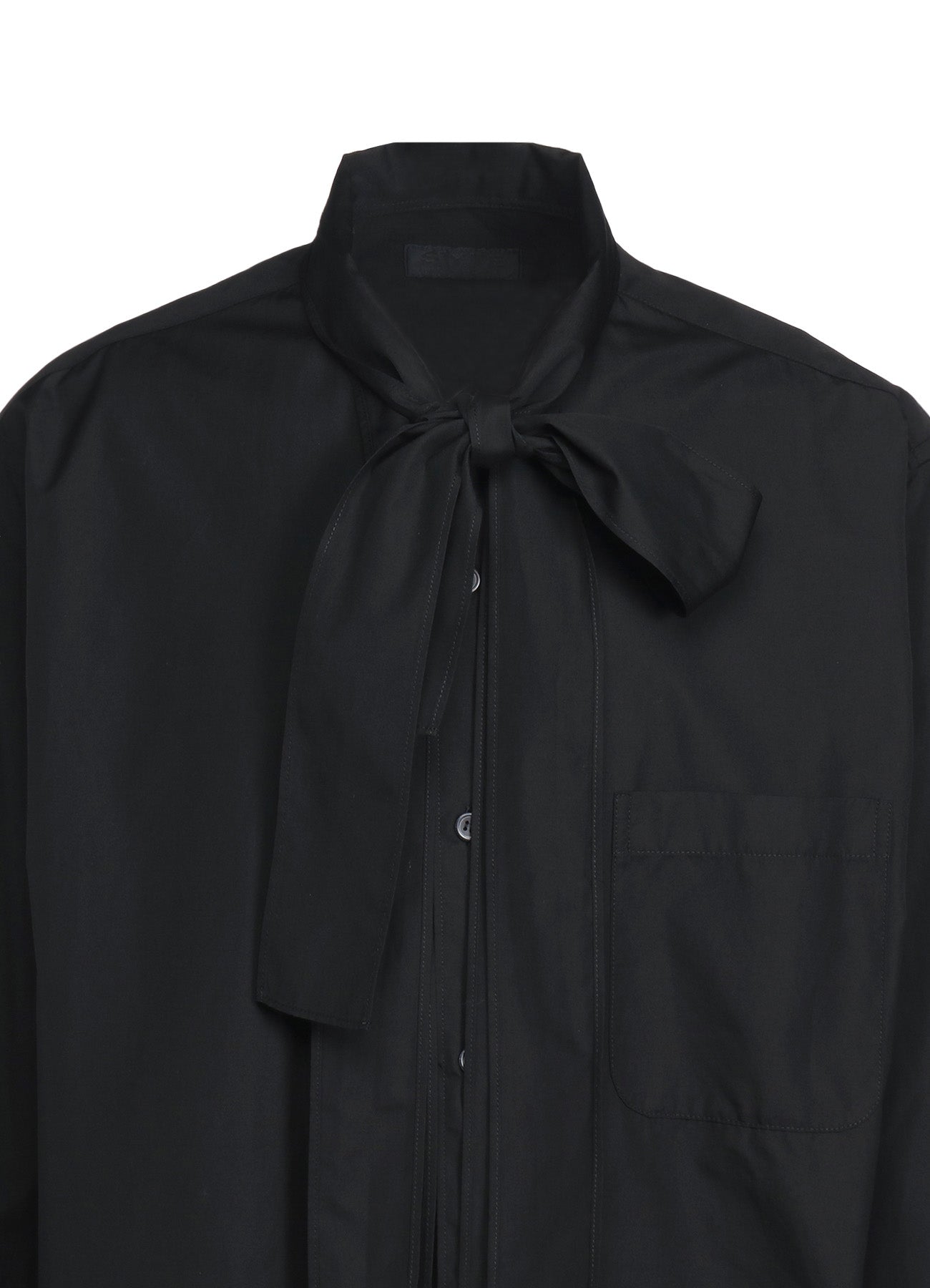 COTTON BROAD CLOTH BOW COLLAR SHIRT