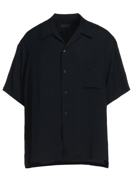 RAYON WASHER TWILL OPEN-COLLAR SHIRT