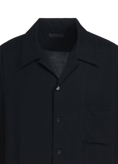 RAYON WASHER TWILL OPEN-COLLAR SHIRT