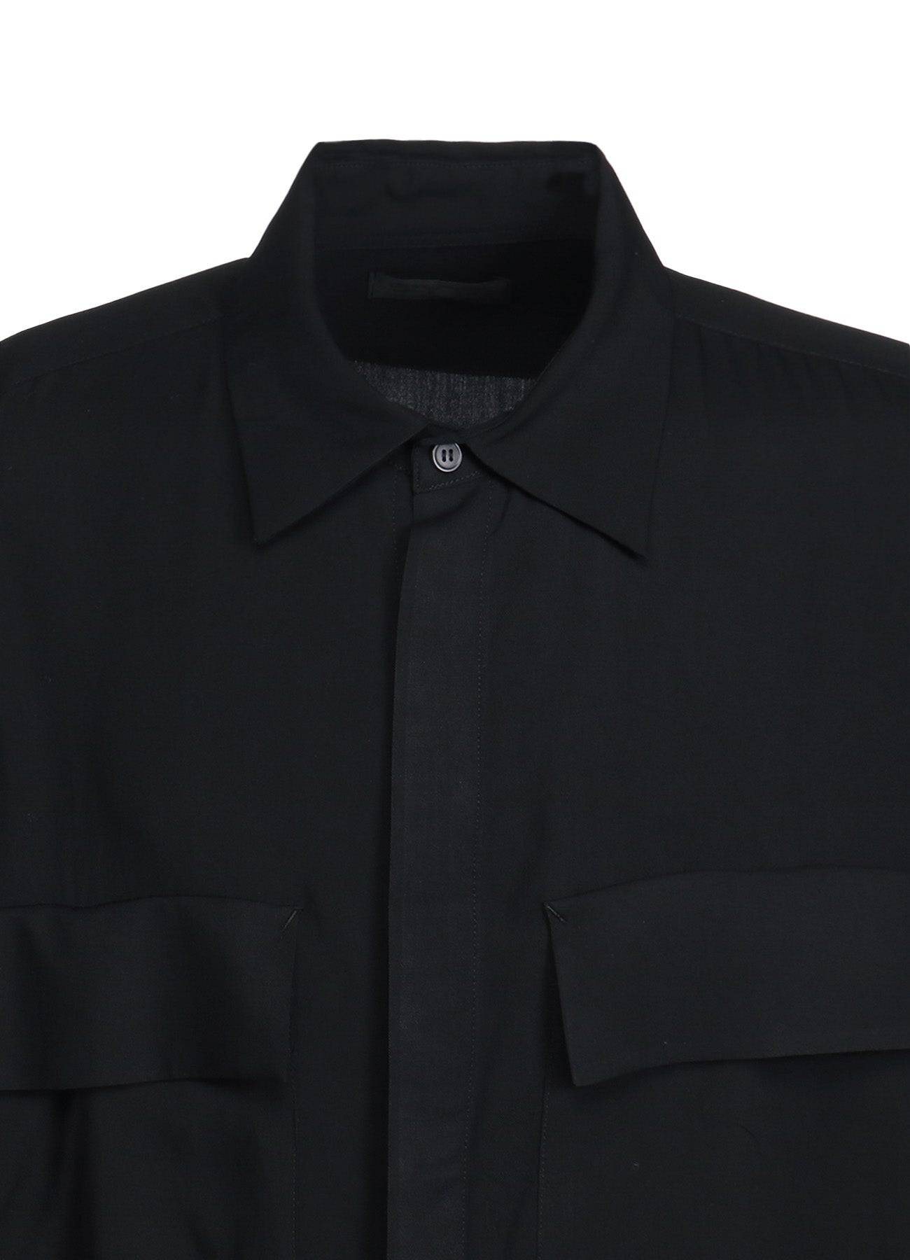 RAYON WASHER TWILL OVERSIZED SHORT-SLEEVE SHIRT WITH FLAP POCKETS