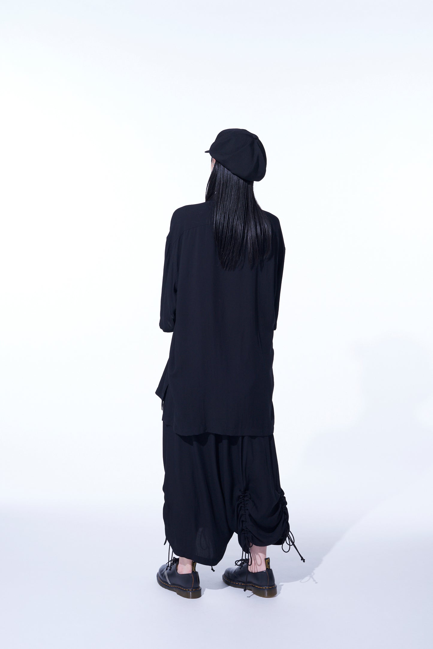 RAYON WASHER TWILL OVERSIZED SHORT-SLEEVE SHIRT WITH FLAP POCKETS