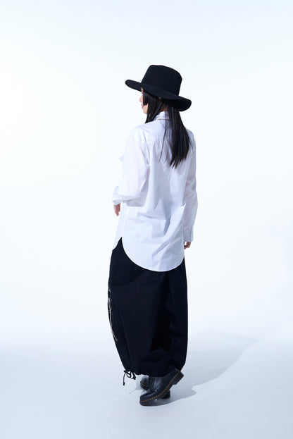 COTTON BROAD CLOTH DECONSTRUCTED CHEST POCKETS SHIRT