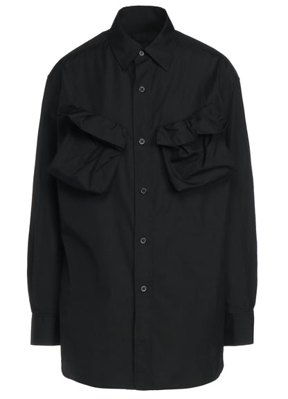 COTTON BROAD CLOTH DECONSTRUCTED CHEST POCKETS SHIRT