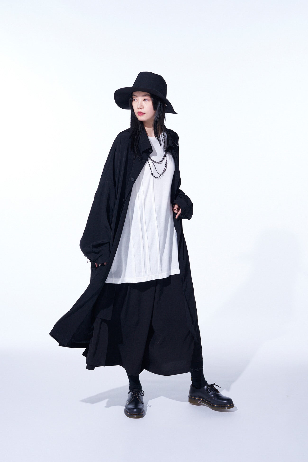 CREPE DE CHINE BACK YOKE ZIP COAT